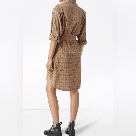 Burberry Plaid Long Sleeve Dress in Classic Print: Size 6 with POCKETS - Picture 11 of 12